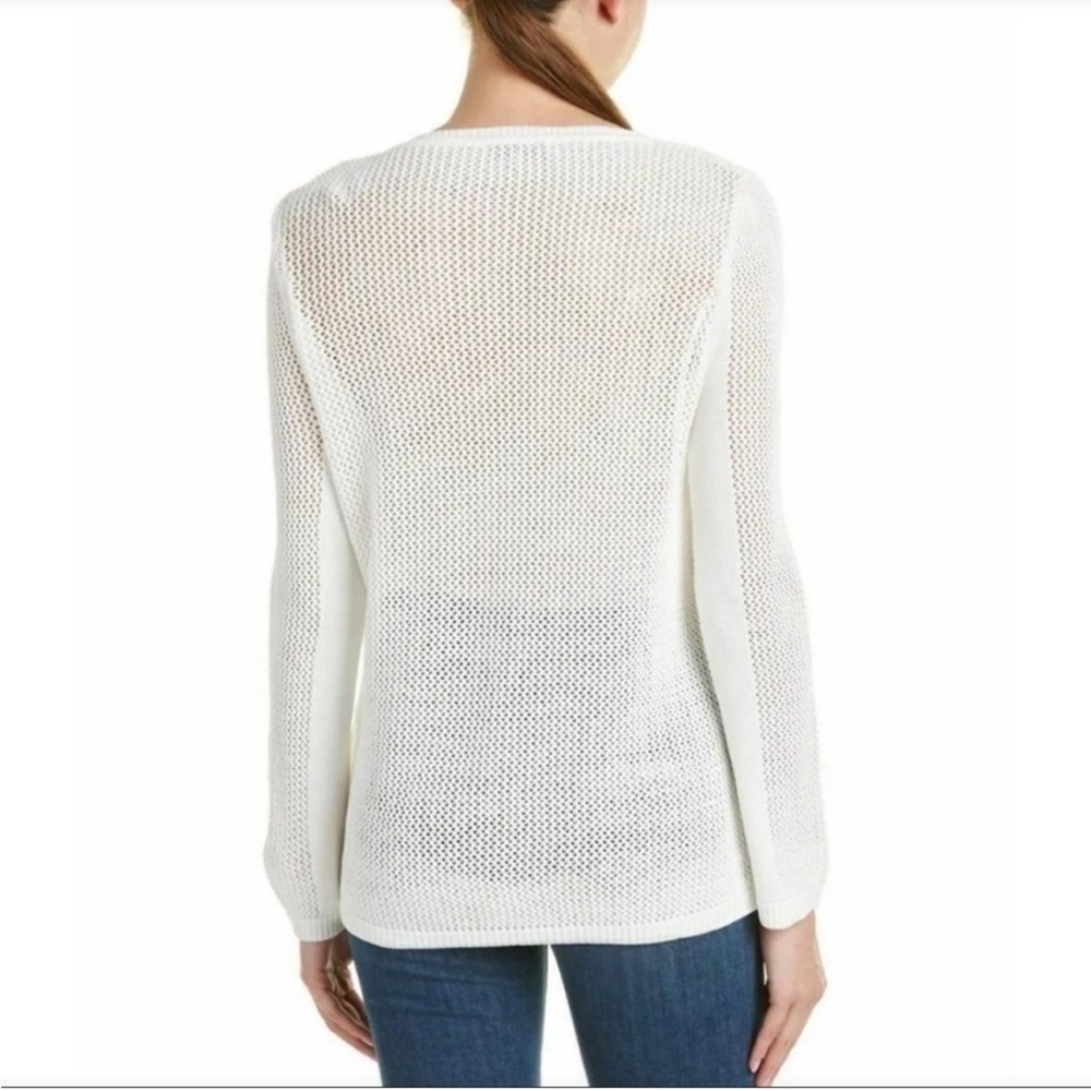 SANDRO Open Knit Fringe Sweater Sz L - Picture 2 of 9